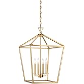 Savoy House 3-421-4-322 Townsend Open Frame Pendant Lantern Ceiling Light, 4-Light 240 Total Watts, 26" H x 17" W, Warm Brass