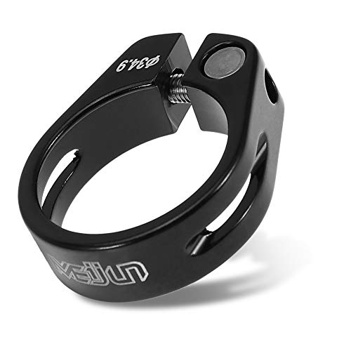 VGEBY1 Bicycle Seat Post Clamp, 34.9mm Aluminum Alloy Bike Seat Post Clip for Mountain & Road Bikes Cycling Seat Post Lock(Black)