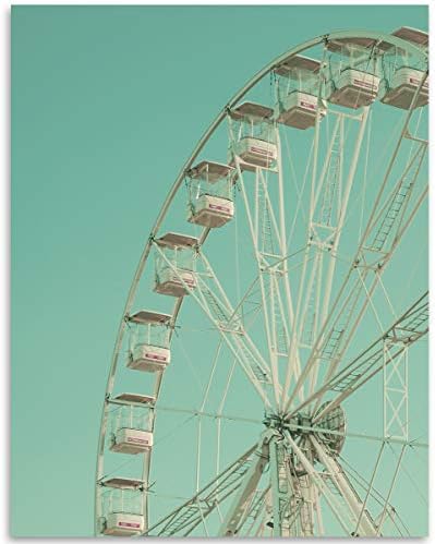 Ferris Wheel Art Print - Modern Carnival Art and Amusement Park Decor, Theme Park Ride Decoration, Retro Summer Home Decor, Great Nursery and Kids Room Display, 11x14 Unframed Print Poster