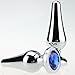 FST Luxury Jewelry Design Fetish Stainless Steel Anal Butt Plug Fantasy Sex Restraints Bondage SM Anal Stimulation Toy for Unisex Color Random Color Random Color Random(Middle)