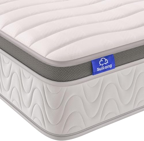 Suilong Mattress 120 x 200 cm, 30 cm Thick Mattress with Independent Pocket Spring and Memory Foam, 7 Support Zones, Breathable, Oeko-Tex Certified