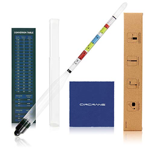 Circrane Triple Scale Hydrometer, Alcohol Hydrometer for Brew Beer