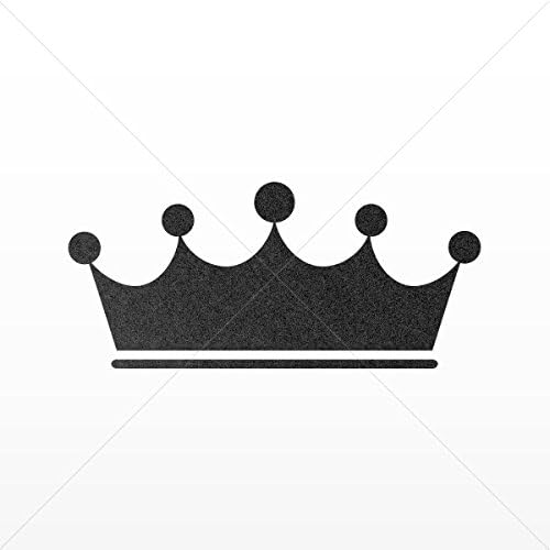 Decal Sticker Royal Crown Chess Queen King Kingdom Tablet L Mettalic Black (5 X 2.25 Inches)