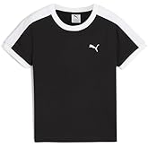 PUMA Womens T7 Slim Crew Neck Short Sleeve Casual Tops Casual - Black
