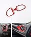 FMtoppeak Red 2 PCS ABS Interior Kits Dashboard Air Condition Vent Trim Ring Outlet Cover For 2014 UP Jeep Renegade