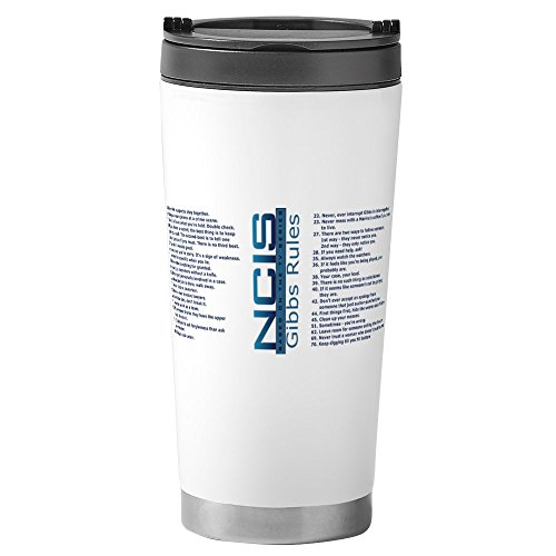 CafePress - Gibbs Rules NCIS Stainless Steel Travel Mug - Stainless Steel Travel Mug, Insulated 16 oz. Coffee Tumbler