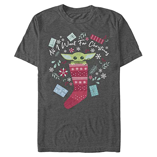 Star Wars : Mandalorian All I Want for Christmas Tall Men's Tops Short Sleeve T…