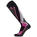 Pure Athlete High Performance Wool Ski Socks - Thermal Warm Merino Wool OTC Sock, Men Women (1 Pair - Black/Grey/Neon Pink, Medium)