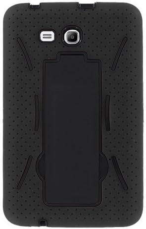 Galaxy Tab E 8.0 T377 Case, KIQ Heavy Duty Silicone Skin Hard Plastic Protective Case Cover for Samsung Galaxy Tab E 8.0 SM-T377 [2016] (Hybrid Black)