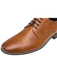 JOUSEN Zapatos de vestir clásicos para hombre, estilo Oxford liso, estilo Derby