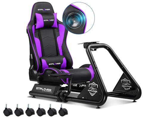 GTPLAYER Simulator Cockpit, SIM Racing Cockpit, rennsimulator lenkradständer mit Lautsprechern, Lenkrad und Pedalablage