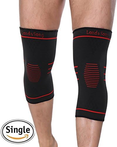 Knee Brace Support - Knee Pads - Compression Knee Sleeve for Men &amp; Women More Running, Weightlifting, Basketball, Sports, Jogging, Joint Pain Relief, Arthritis and Injury Recovery (Black Red, Medium)