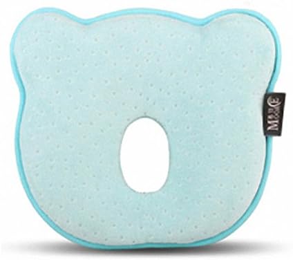 DrecratART Newborn Baby Head Support Pillow, Infant Protective Sleeping Cushion Positioner, Memory Foam, Prevent From Flat, Cartoon Bear