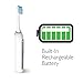 Pyle Health Ultrasonic Wave Rechargeable Electric Toothbrush with 3 brush modes, two-minute timer, 2 Oral Brush Heads, & Automatic Charging Dock Holder - For Kids, Teens, & Adults - PHLTB41WT (White)
