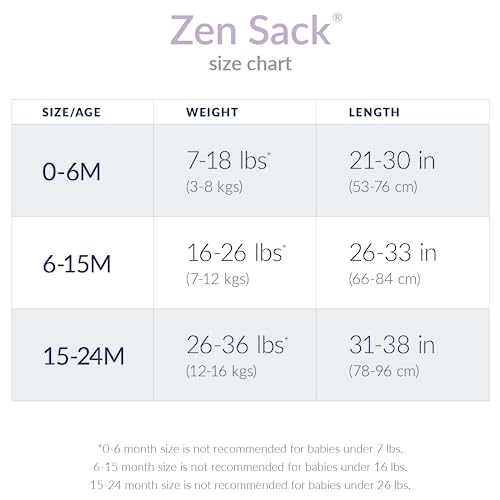Nested Bean Zen Sack® Premier Gently Weighted Sleep Sacks Baby 6