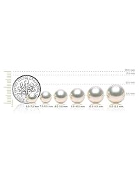 Splendid Pearls - Pendientes de plata de ley 925 con perlas auténticas cultivadas en agua dulce de 0.315 in para mujer