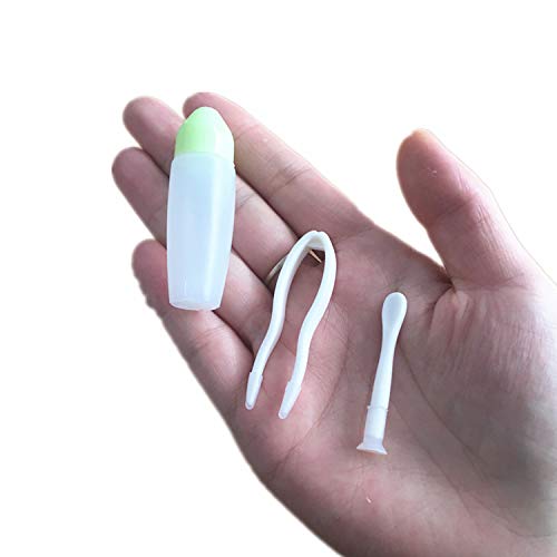 Contact Lens Case Set – 3 Pairs Portable Contact Lens kit + Portable Contact Lens Stick Tool Inserter/Remover + Solution Bottle+Tweezer with Soft Tip + Transparent Box for Travel & Home by PPX - Thumbnail 5
