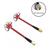 Crazepony 2pcs Aomway Antenna 5.8G 3DBi 4 Leaf Clover for FPV Multicopter TXRX (RP-SMA Male)