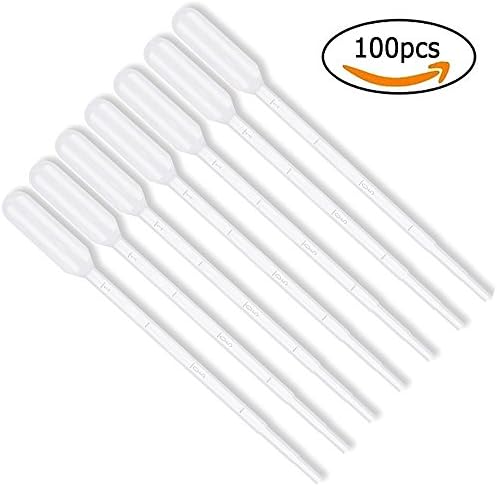 100pcs Plastic Transfer Pipette 1ml Washable Pasteur Pipettes Measuring Pipettors Disposable Dropper for Mixing Acrylic Paints (1 ML)
