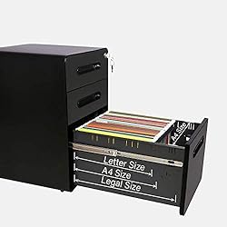 ApexDesk 3-Drawer Vertical Metal Mobile File