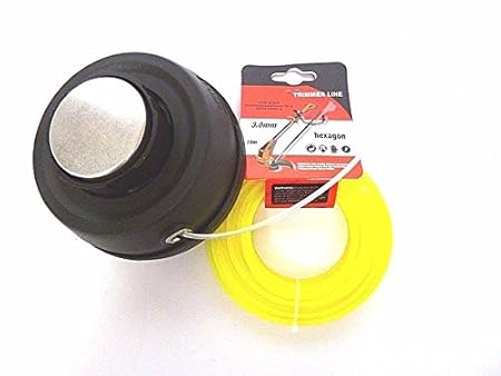 Garden-LINE by Tazado Set aus 15m Schneidfaden sechskant + Automatic Fadenkopf, Mähkopf, Fadenspule, Motorsense, Freischneider Easy Fit verstärkte Ausführung für Brast Motorsense und Weitere Modelle.