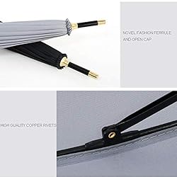 ThreeH Bamboo Stick Umbrella Auto Open Solid Color