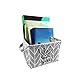 Small Foldable Storage Basket Canvas Fabric Waterproof Organizer Collapsible and Convenient for Nursery Babies Room 100% Cotton with Handle (Grey)