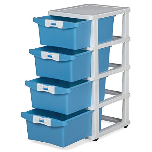 Nilkamal Chests of 4 Drawers CHTR23NT|Drawer organizer Structure with sliding wheels, modern design|Multi-Purpose Storage For Kids, School, Home and Office | Blue & Cream Colour, Plastic, Glossy 7 Nilkamal Chests of 4 Drawers CHTR23NT|Drawer organizer Structure with sliding wheels, modern design|Multi-Purpose Storage For Kids, School, Home and Office | Blue & Cream Colour, Plastic, Glossy - Image 7