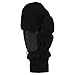Boy's Sport Fleece Fingerless Gloves / Convertible Mittens-Black (Size 4- 7)