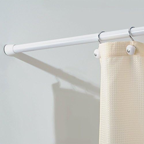 Stainless Steel Tension Bathroom Shower Curtain Rod - 50 - 87" Large Whtie