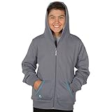 Minecraft Big Boys' Diamond Premium Zip-Up Hoodie (Gray, Large)