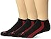 PUMA Men's 3 Pack Super Soft No Show, Black/Red, Sock Size: 10-13/Shoe Size:9-11
