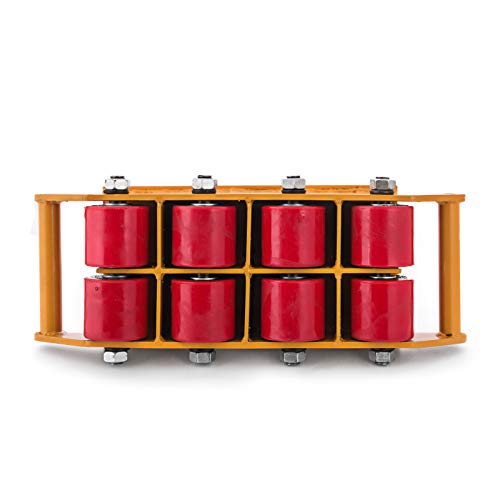 OrangeA 12T Industrial Machinery Mover 26000LBS Machinery Skate with Steel Rollers Cap 360 Degree Rotation (12T)