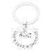 SportyBella Swim Keychain Live Love Swim Silver Swimmer Charm Key Ring Gift for Swimmers, Coaches, Teams