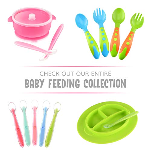 image for Sperric Best First Stage Baby Girls Spoons BPA Free, 4-Pack, Soft Sili