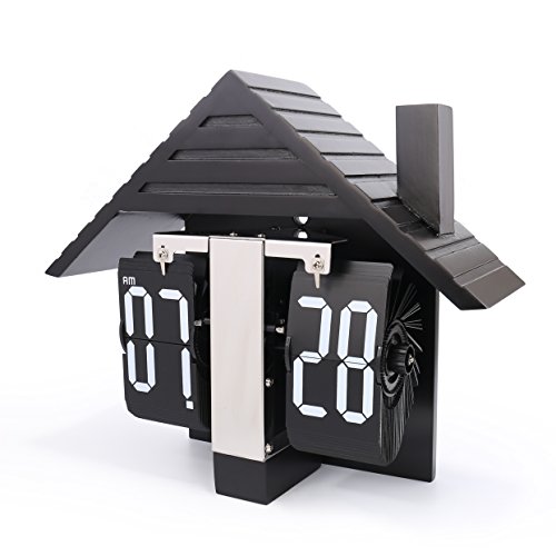 XINFANGXIU Vintage Flip Desk Shelf Wall Clock, Retro Modern Flip Page Down Clock on Table House Gifts Mechanical-Digital Display Internal Operated Gear Battery Powered - Home & Office Décor