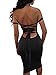 GOBLES Women's Sexy Off The Shoulder Bandage Sleeveless Midi Club Dress (Black, S)