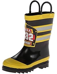 Western Chief Boys Waterproof Printed Rain Boot with Easy Pull On Handles, F.D.U.S.A., 13 M US Little Kid