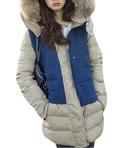 Lingswallow Women's Winter Thicken Light Hood Puffer Long Down Coat Jacket Green