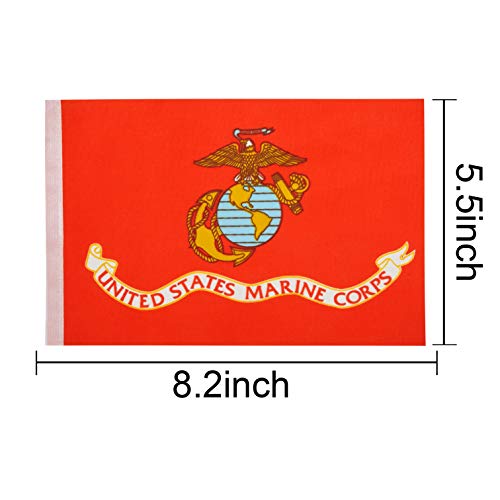 TSMD 100 Feet US Marine Corps Flag Small Mini United States Military Polyester Flags Banner,Decorations Supplies for Army Party Events Celebration