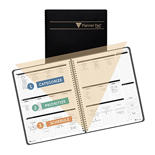 Planner Pad Spiral Bound 3Tier Funnel Down Organizer, January 2022