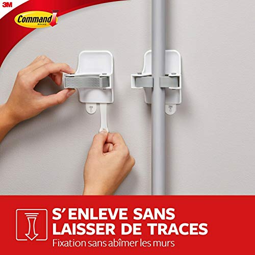 Command Broom Stopper - 1 Hook, 2 Adhesive Tabs - Storage for Brooms and Mops - Damage Free Attachment