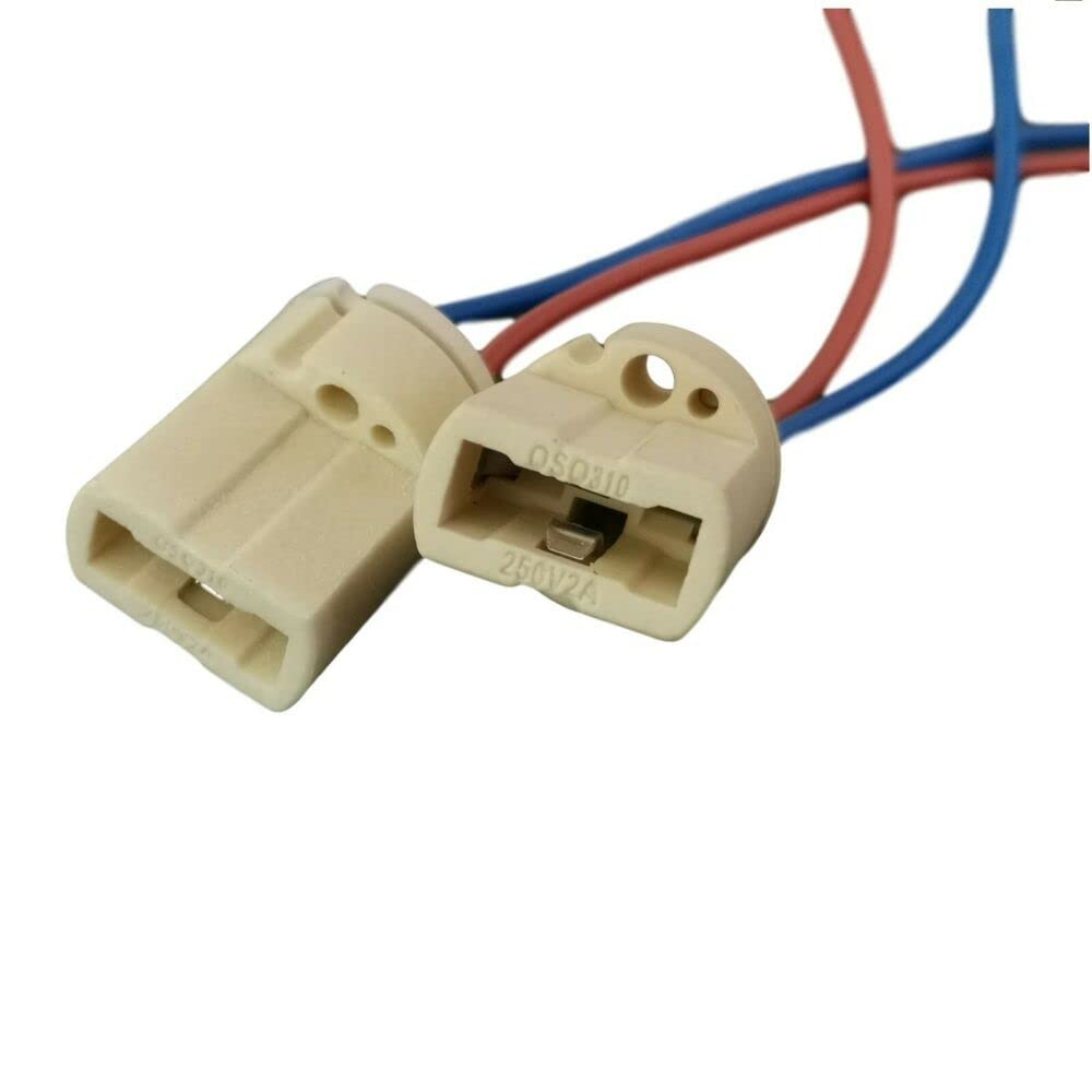 PA Products 2pcs G9 Base Ceramic Socket Lamp Holder Cable For Halogen Bulb LED Light Fitting
