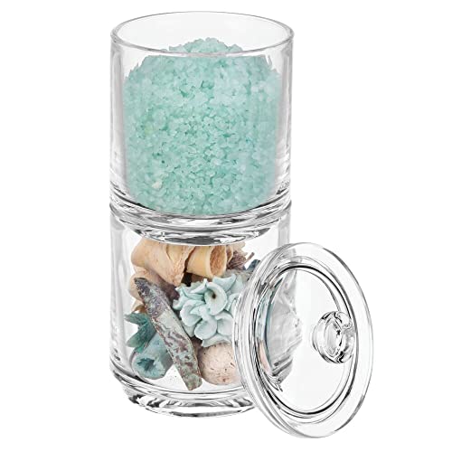 mDesign Glass Apothecary Storage Canister Holder Jar for Bathroom