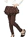 Arshiner Little Girls Winter Warm Leggings Pants with Tutu Lace Skirt, Coffee,  Japan size 130, US size 10