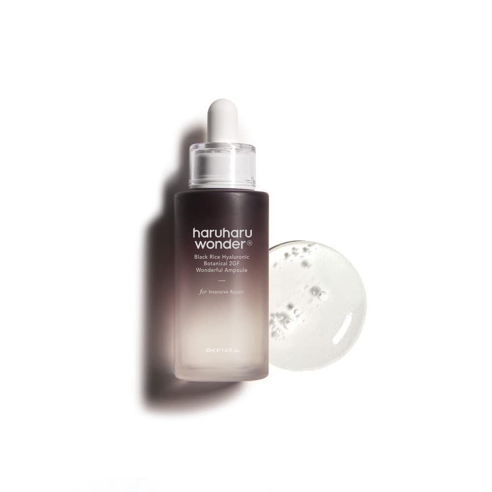 haruharu wonder Black Rice Botanical 2GF Ampoule, Facial Serum, EGF Serum, Slow Aging Serum, Wrinkle Care, Fine Lines, Cruelty Free, Vegan, Korean Skincare, 30ml