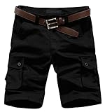 MUST WAY Men's Plus Size Relaxed Fit Casual Cotton Cargo Shorts
