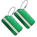 Set of 2 Luggage Tags, Aluminium Metal Travel Suitcase ID Identifier Tag Labels Bag Name Address Label with Screw Chain, Green