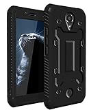 BLU R1 HD Case,SKYLMW Dual Layer Hybrid With [Built in Screen Protector ] Slim Protective Case for BLU R1 HD 2016 Black