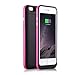 iPhone 6S Plus / 6 Plus (not for iPhone 6 / 6s) Battery Case Charger [Extra Bonus-Tempered Glass Screen Protector], 6800mAh External Battery Backup Protective Charger Case (Pink)